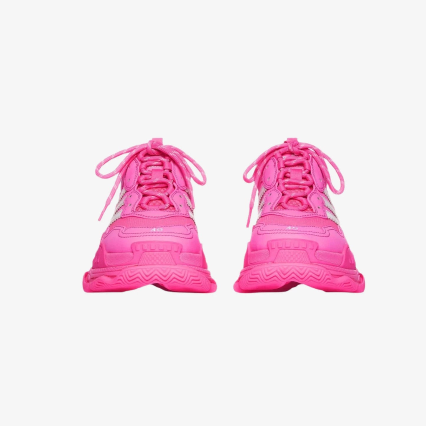 Pantofi sport Balenciaga x Adidas Triple S Neon Pink în culoare roz neon din față