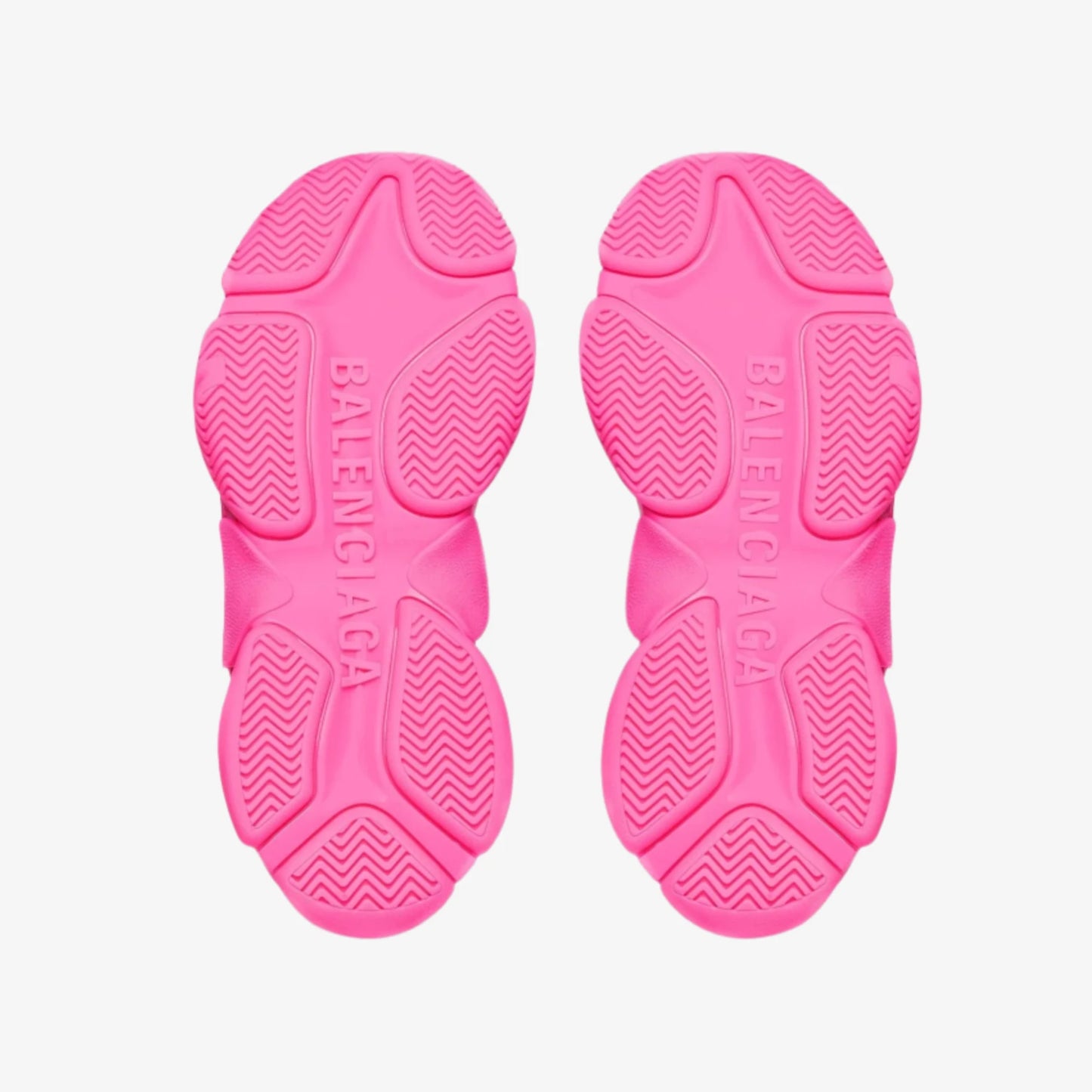 Talpa roz neon a pantofilor Balenciaga x Adidas Triple S Neon Pink cu design antiderapant