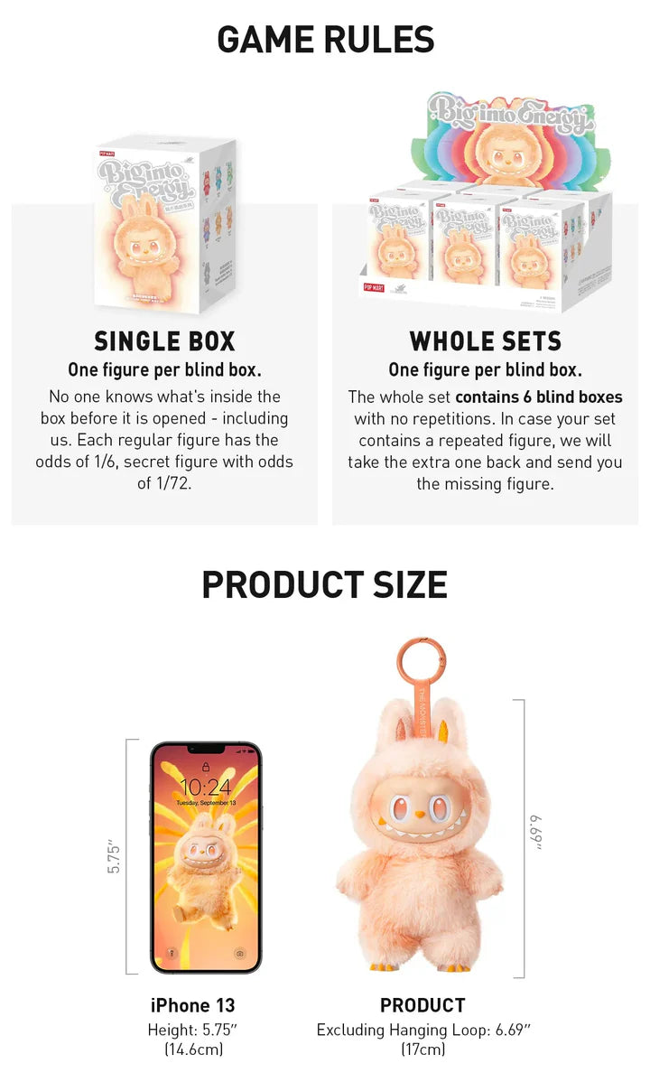 Pop Mart Labubu The Monsters Big Into Energy Series Vinyl Face Blind Box