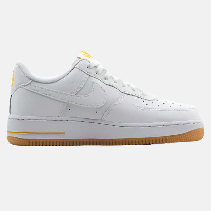 Pantofi sport Nike Air Force 1 Yellow White pentru bărbați cu talpă galbenă și design clasic alb