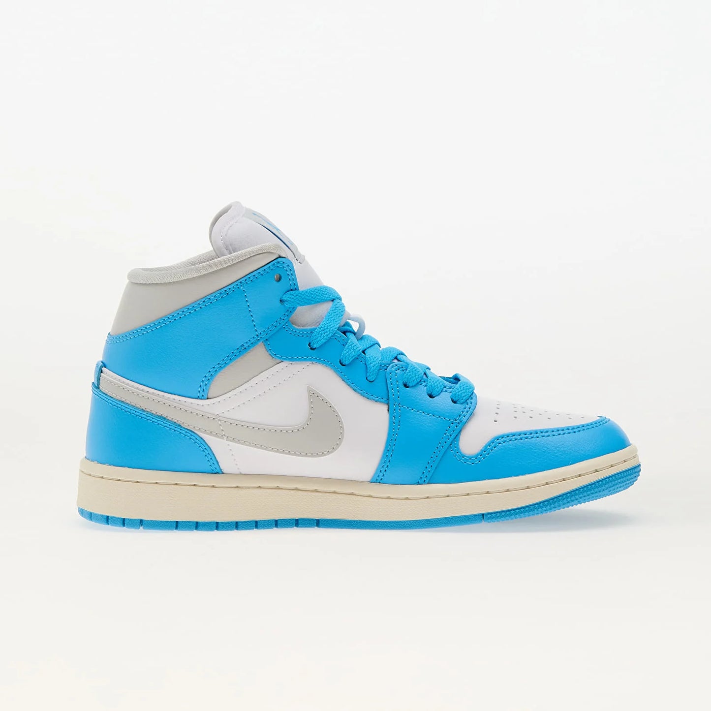 Pantofi sport Air Jordan 1 Mid Dk Powder Blue Neutral Grey White cu design modern si talpa confortabila