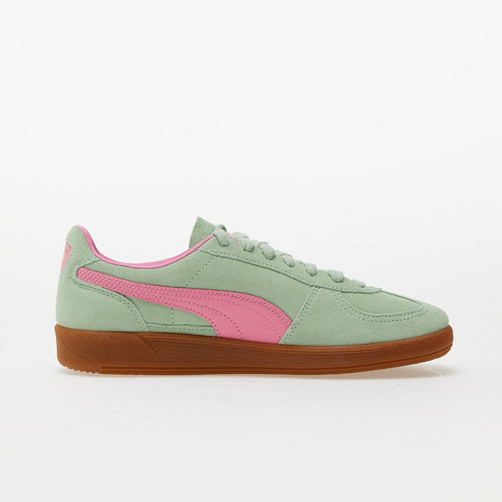 Pantof sport Puma Palermo Fresh Mint/Fast Pink cu talpă maro și design modern