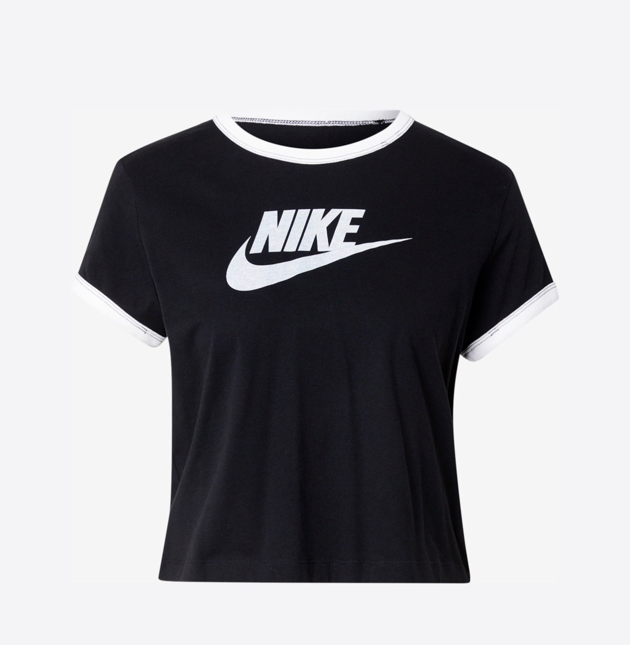 Tricou Nike Sportswear Cropped Ringer Run “Black/White” IF4072-010
