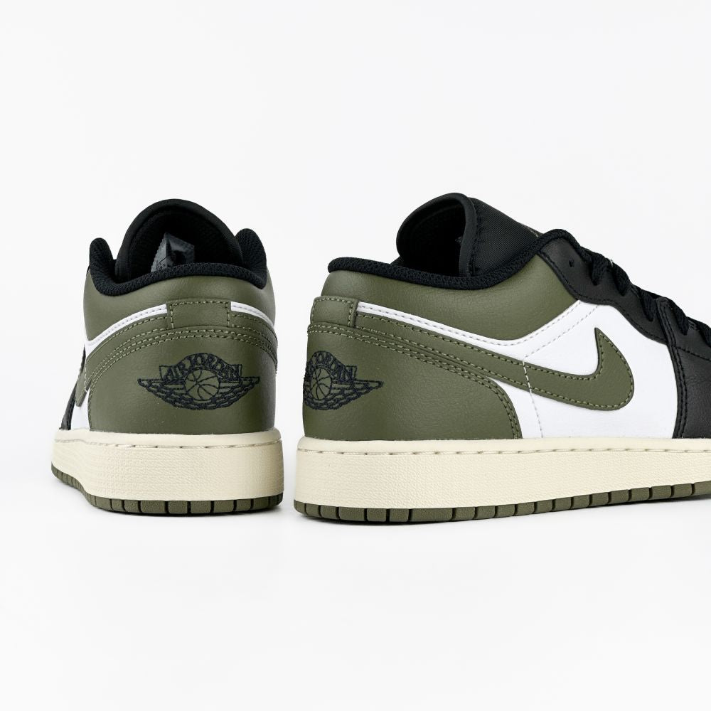 Air Jordan 1 Low Black Toe Medium Olive (GS) 553560-092