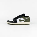 Air Jordan 1 Low Black Toe Medium Olive (GS) 553560-092