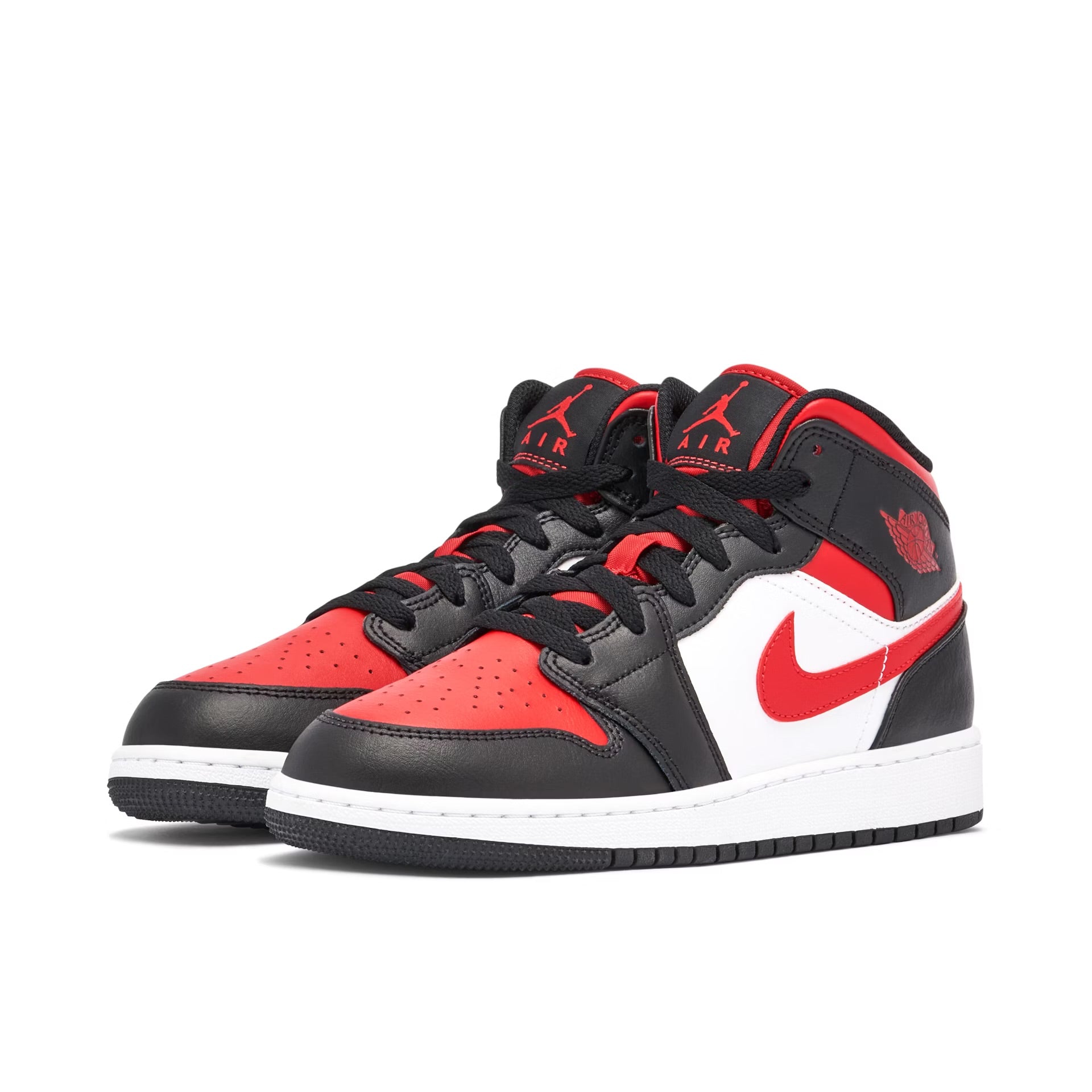 Air Jordan 1 Mid GS “Bred Toe White”