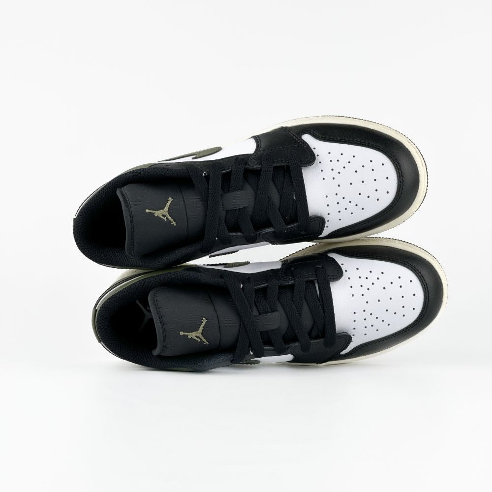 Air Jordan 1 Low Black Toe Medium Olive (GS) 553560-092