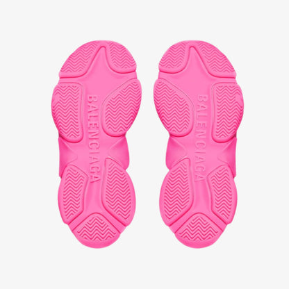 Talpa roz neon a pantofilor Balenciaga x Adidas Triple S Neon Pink cu design antiderapant