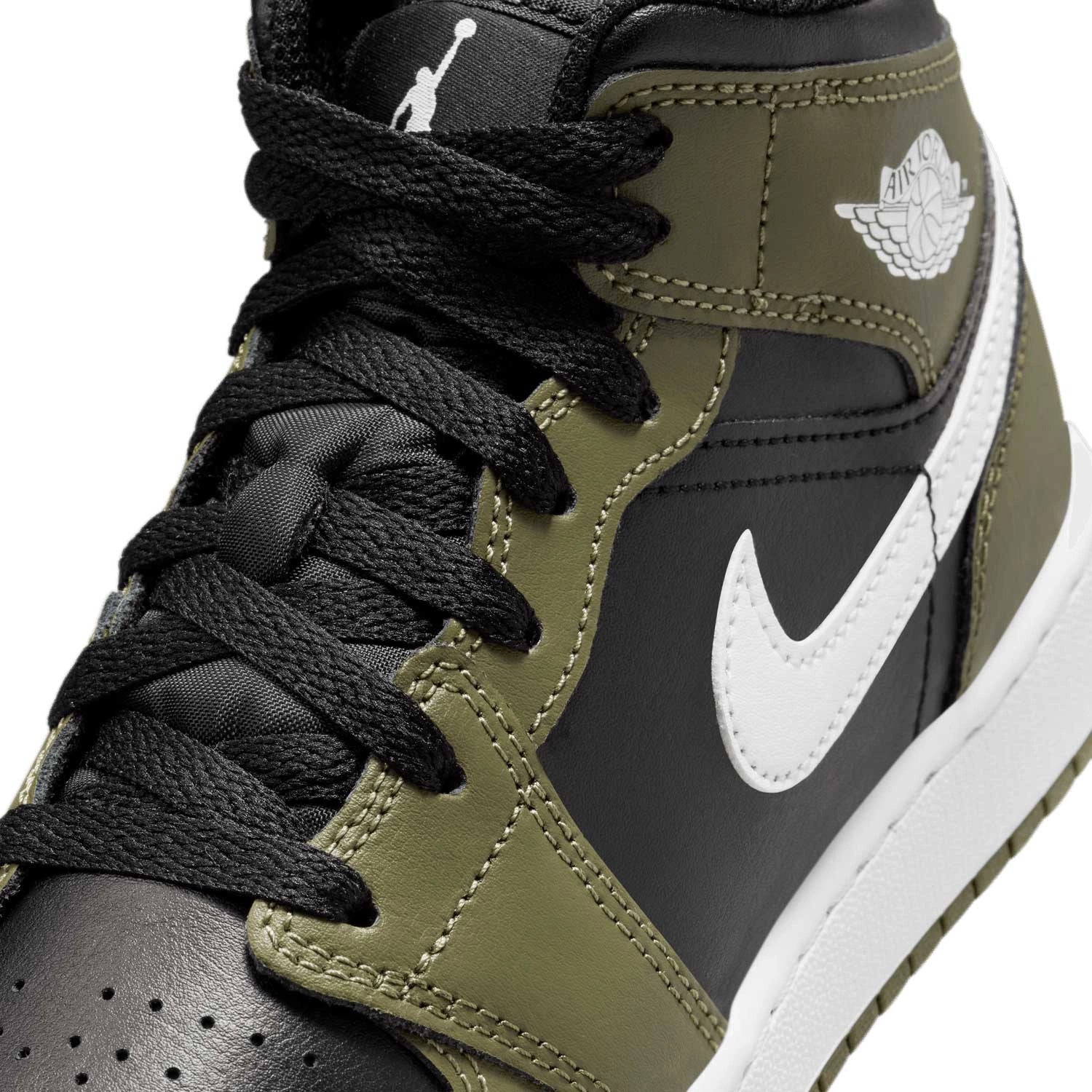 Air Jordan 1 Mid “Black/White/Olive” DQ8423 092