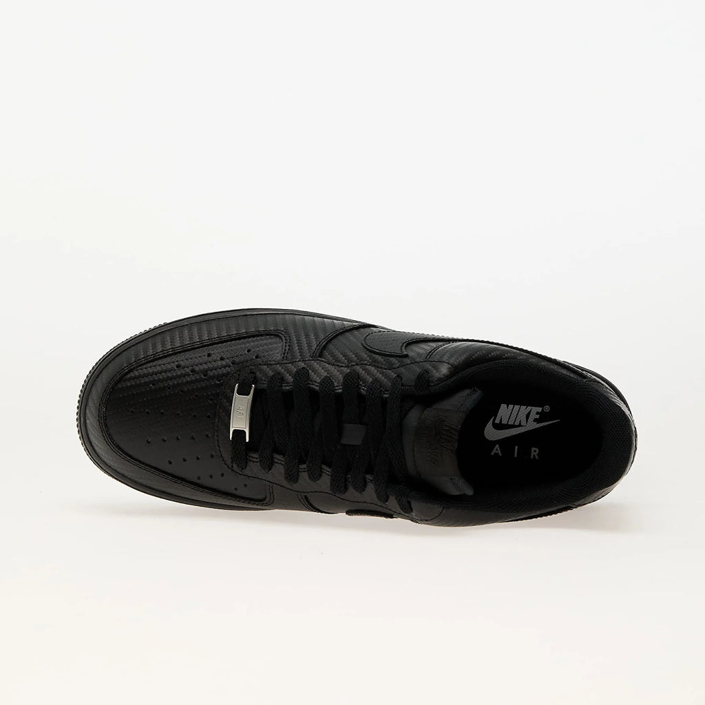 Pantofi sport Nike Air Force 1 '07 Carbon Fiber negri cu design din fibră de carbon și detalii elegante