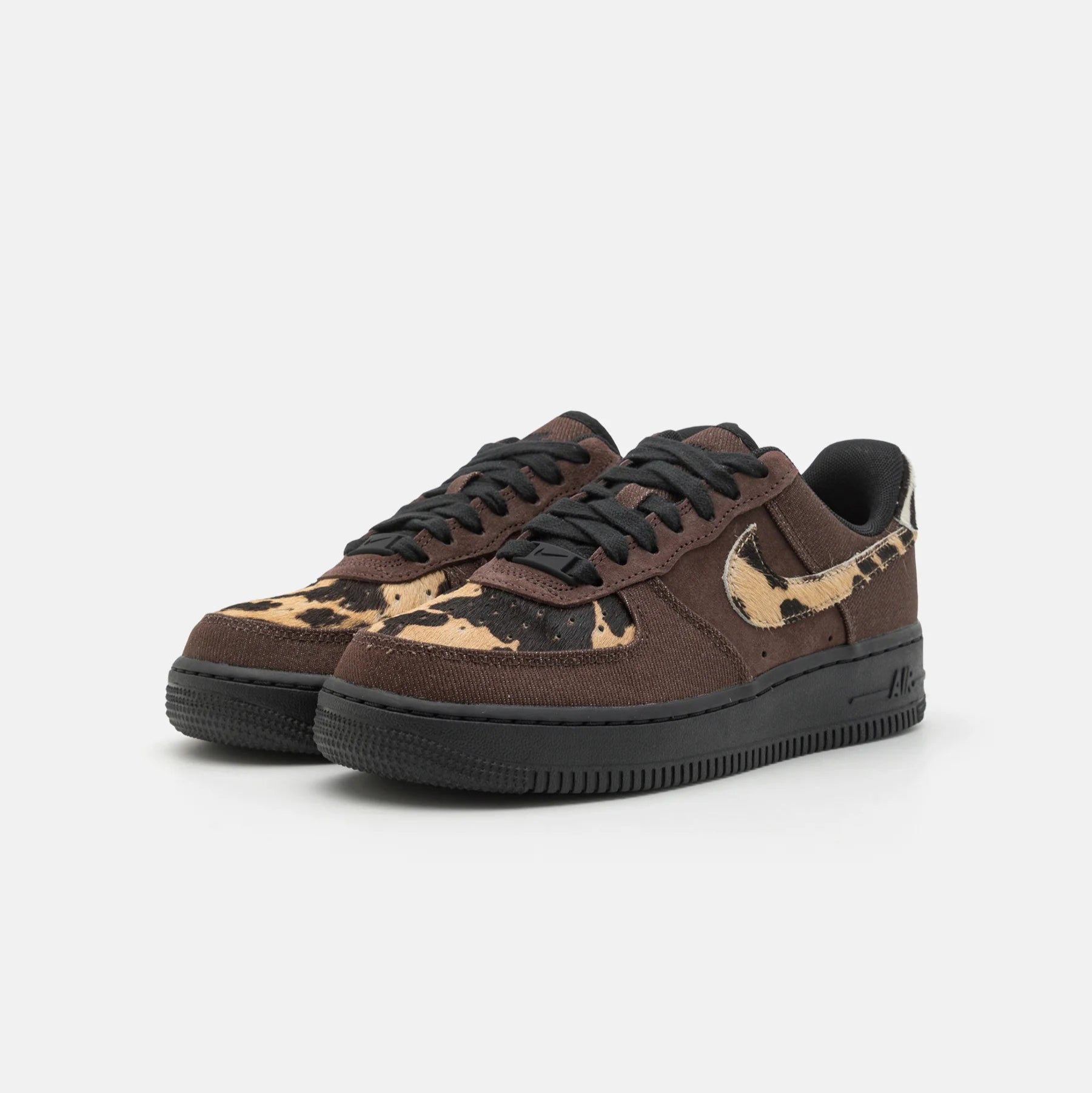 Pantofi sport Nike Air Force 1 Low Animal Print maro și negru cu detalii animal print
