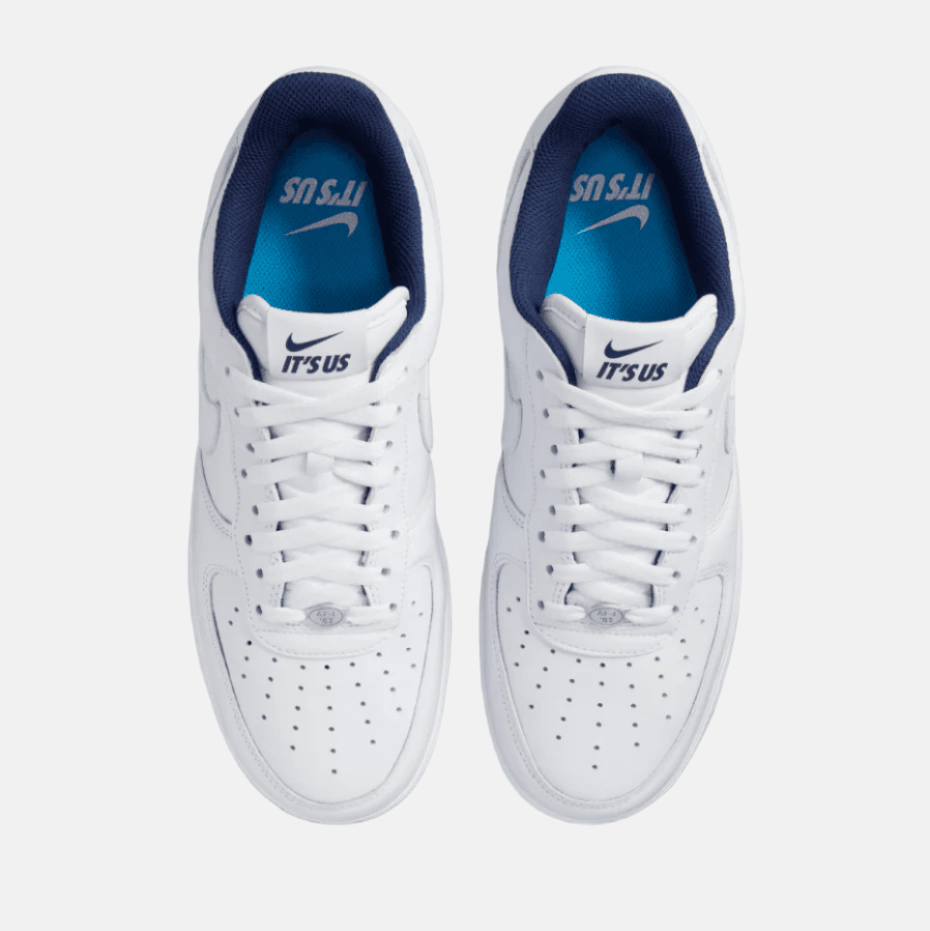 Pantofi sport Nike Air Force 1 Low x Lil Yachty Concrete Boys albi cu detalii albastre