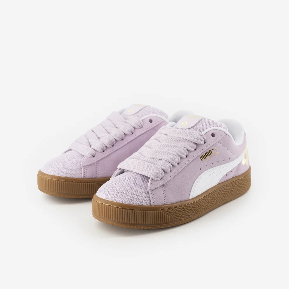 Pantofi sport Puma Suede Xl Summer Feels Jr lila cu talpă maro și accente albe pentru copii
