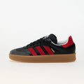 Pantof sport Adidas Samba XLG Core Black Better Scarlet cu talpa maro si dungi rosii