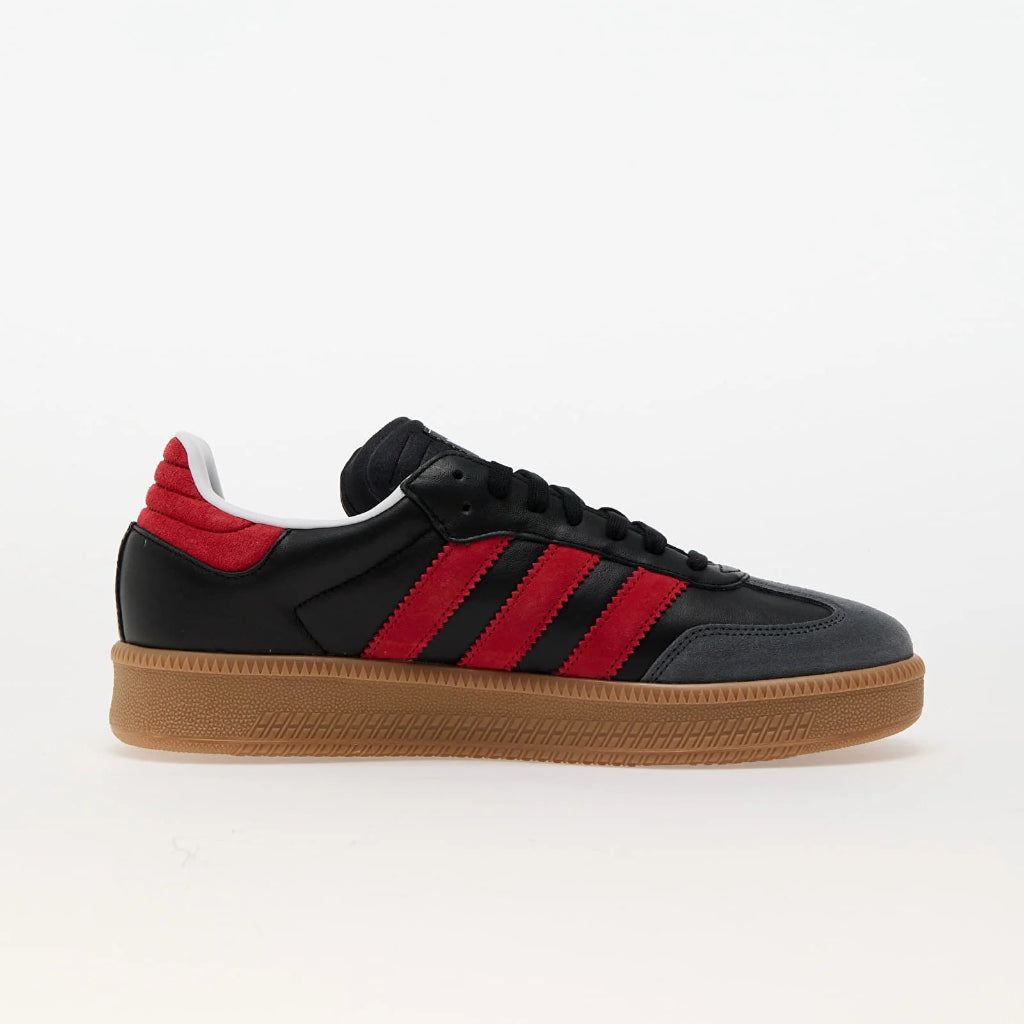 Adidas Samba XLG Core Black Better Scarlet pantofi sport bărbați cu talpă maro și dungi roșii