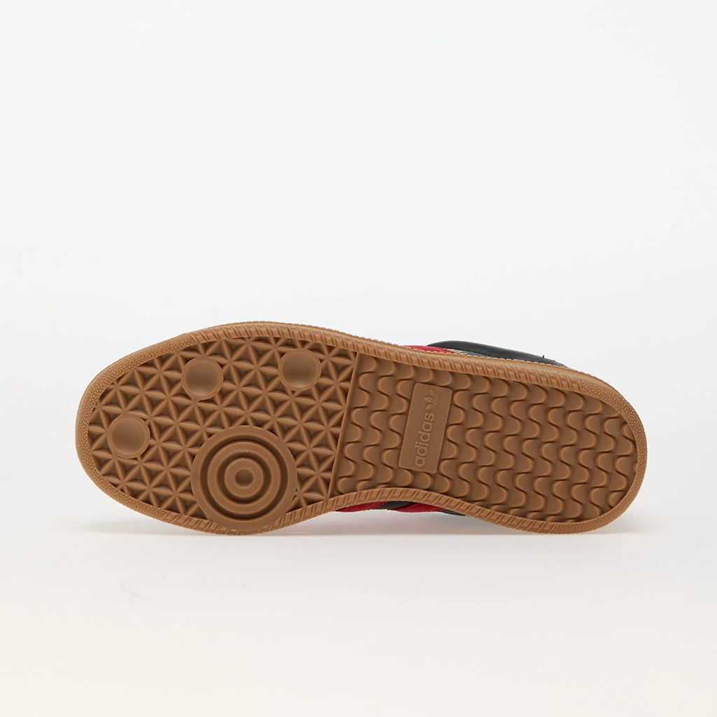Talpa încălțărilor Adidas Samba XLG Core Black Better Scarlet cu model aderent din cauciuc maro
