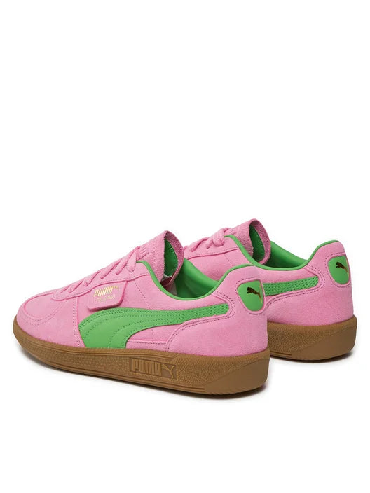 Pantofi sport Puma Palermo Pink Delight Green Gum cu design roz și verde, talpă maro pentru confort și stil